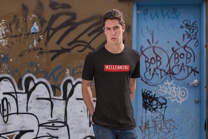 "Millennial Statement Black Graphic T-Shirt"