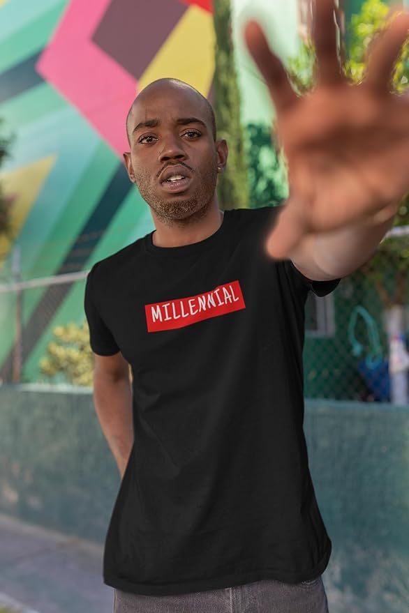 "Millennial Statement Black Graphic T-Shirt"