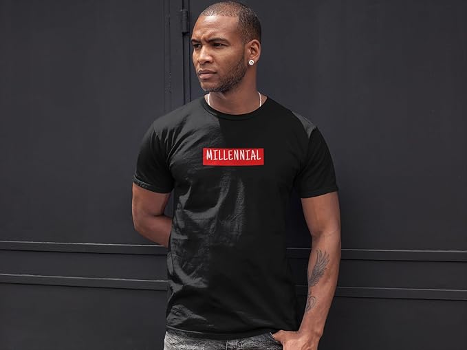 "Millennial Statement Black Graphic T-Shirt"