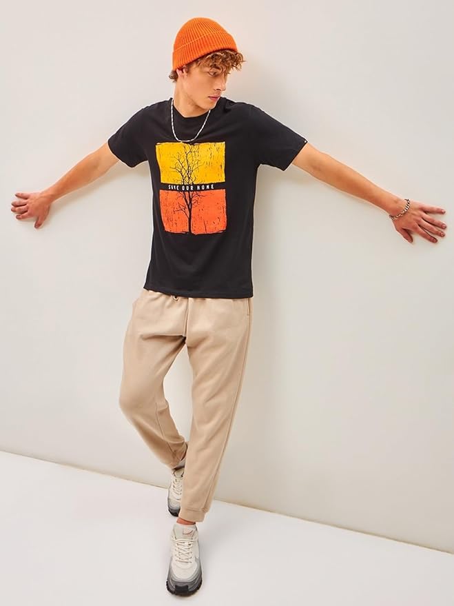 Sunset Tree Graphic Black T-Shirt | Casual Streetwear Tee