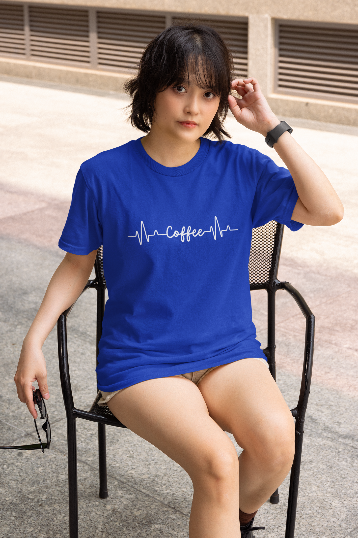 Red Coffee Heartbeat Graphic T-Shirt – Bold & Fun Design