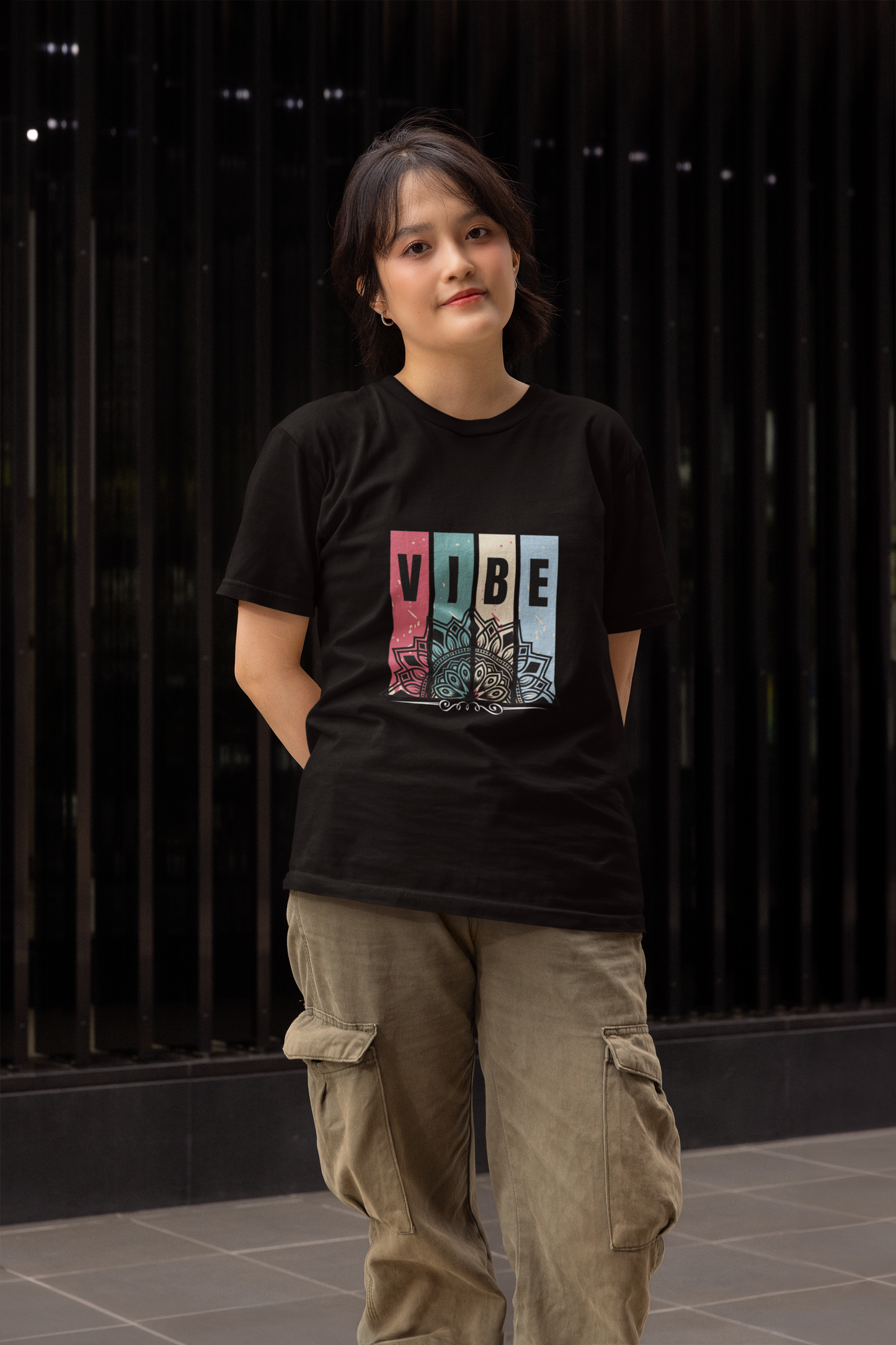 VIBE Graphic Printed Black T-Shirt | Casual Unisex Tee