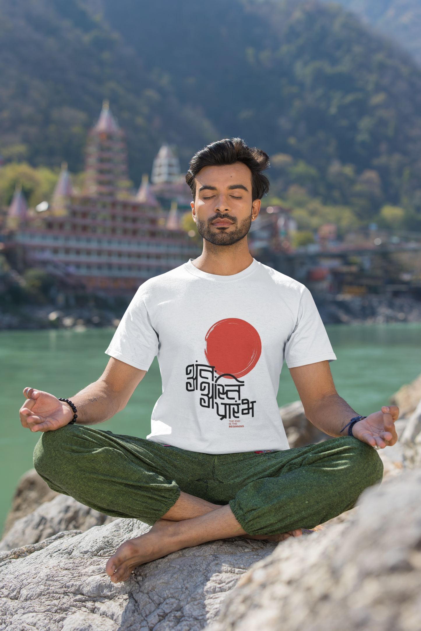 "शुभारंभ" Yellow Graphic T-Shirt | Traditional Hindi Calligraphy Tee