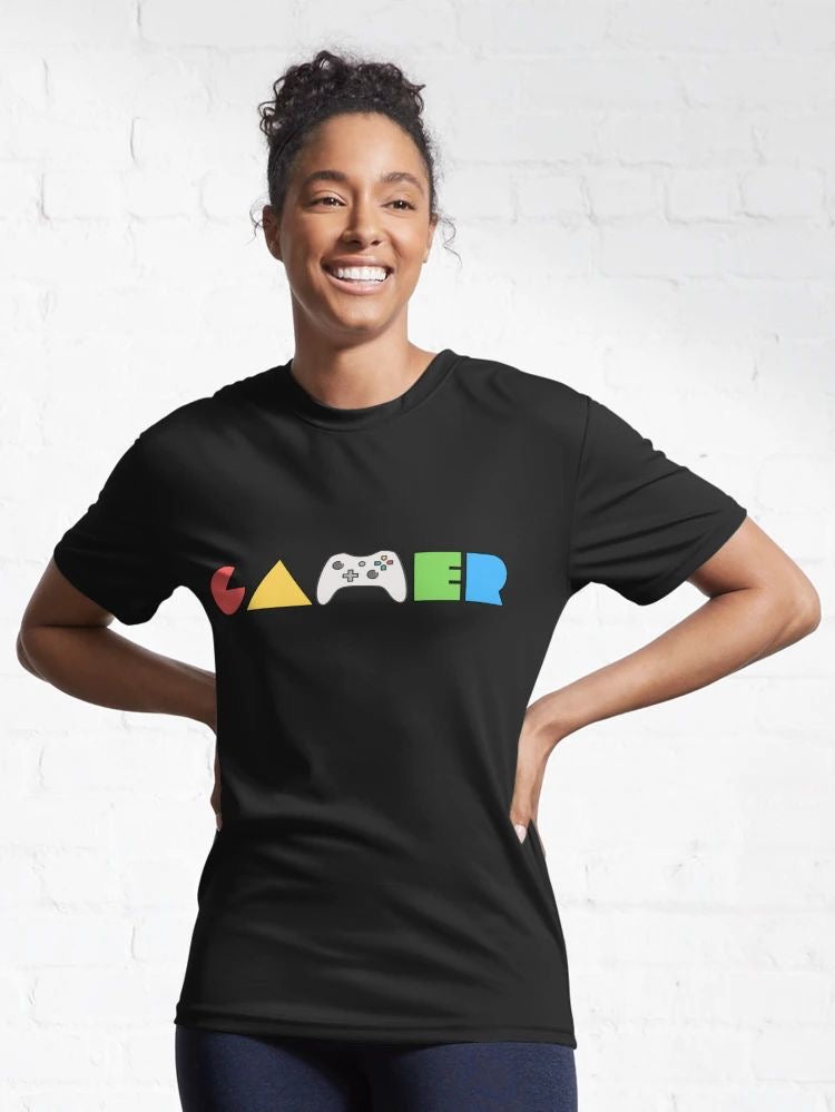 Color Block Gamer Graphic T-Shirt
