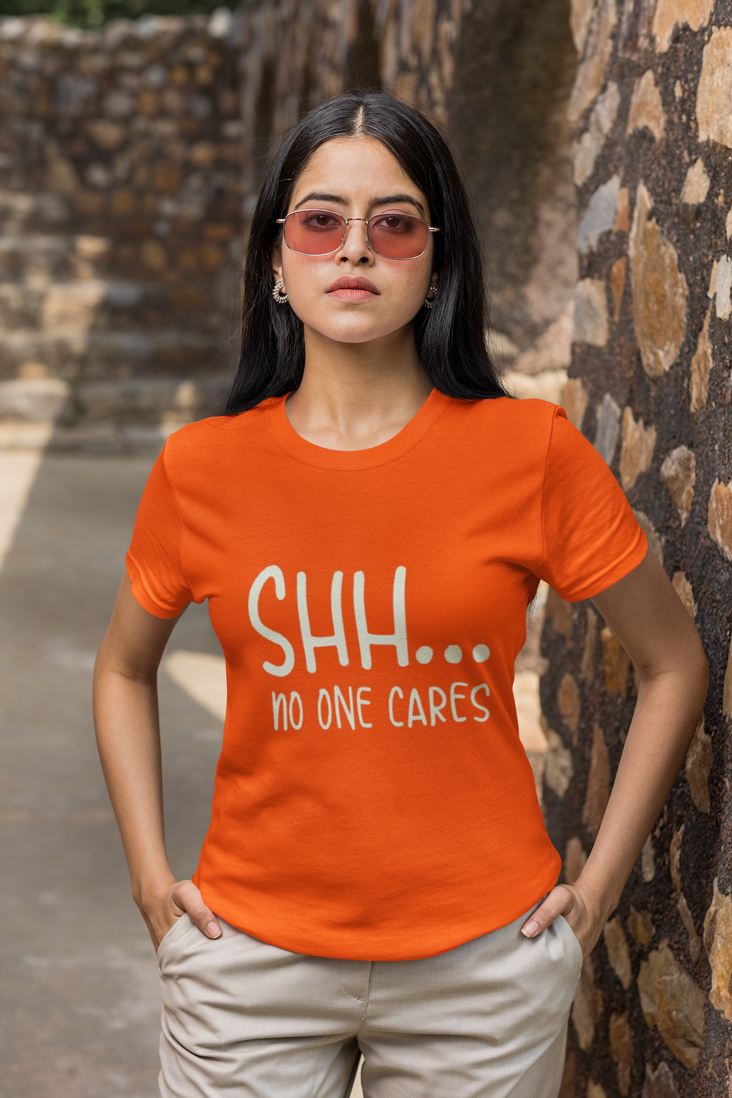 “Shh... No One Cares” Bold Attitude T-Shirt