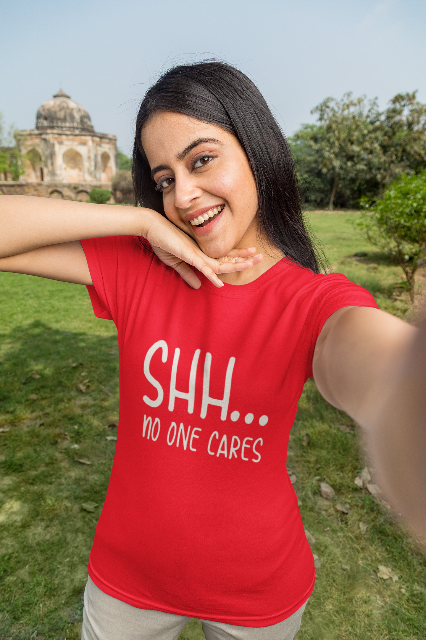 “Shh... No One Cares” Bold Attitude T-Shirt
