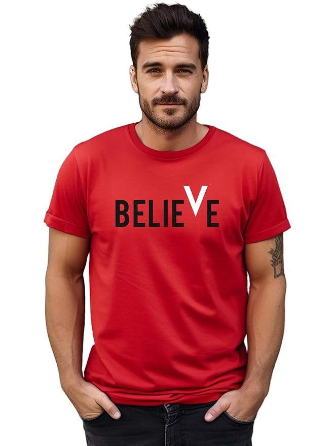 Believe Printed Unisex T-Shirt – Motivational & Minimalist Design