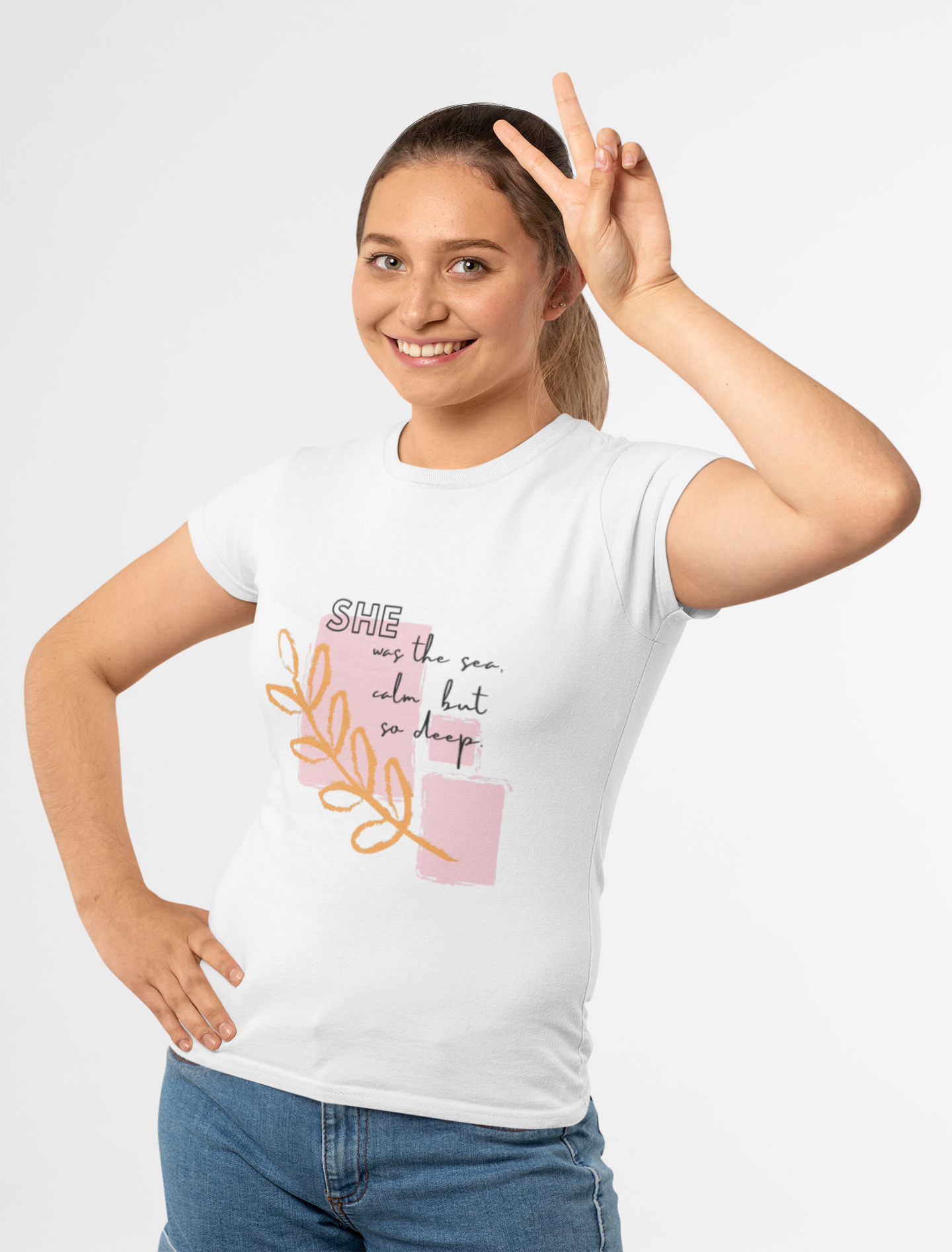 She Printed Women’s T-Shirt – Bold, Minimal & Empowering