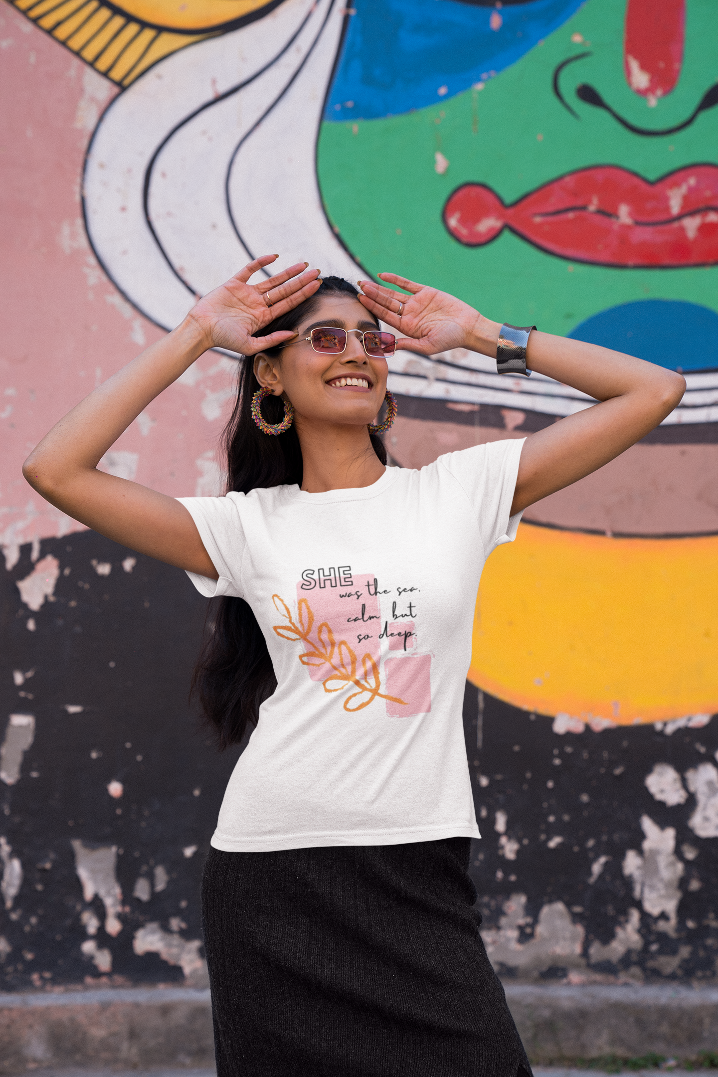 She Printed Women’s T-Shirt – Bold, Minimal & Empowering