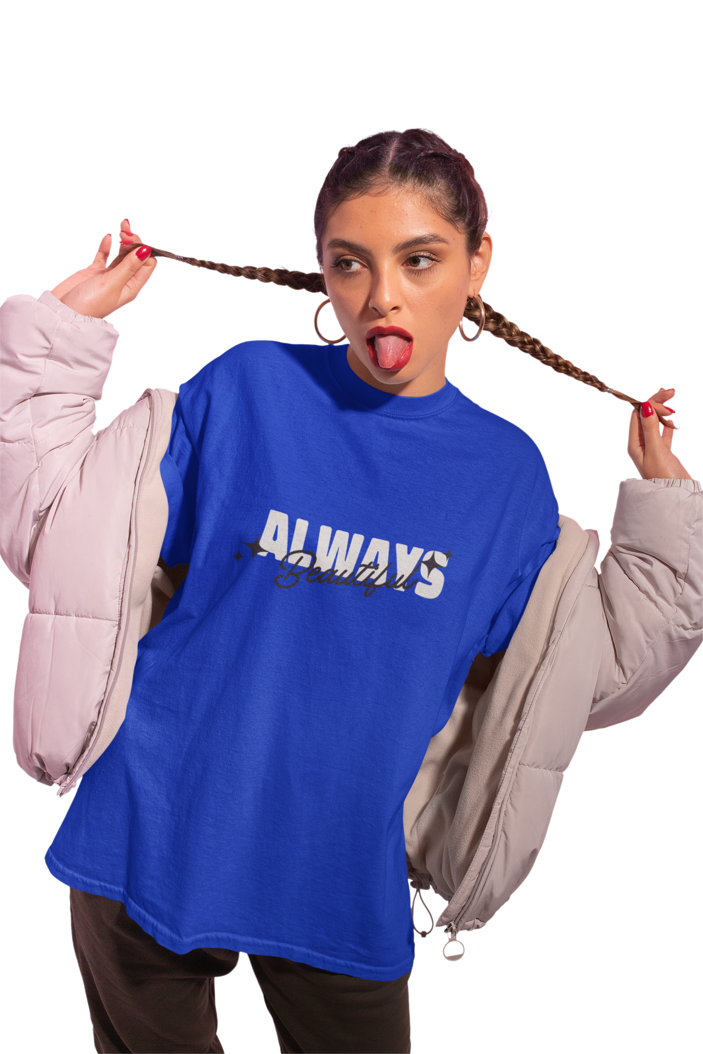 Always Beautiful Royal Blue Oversized T-Shirt