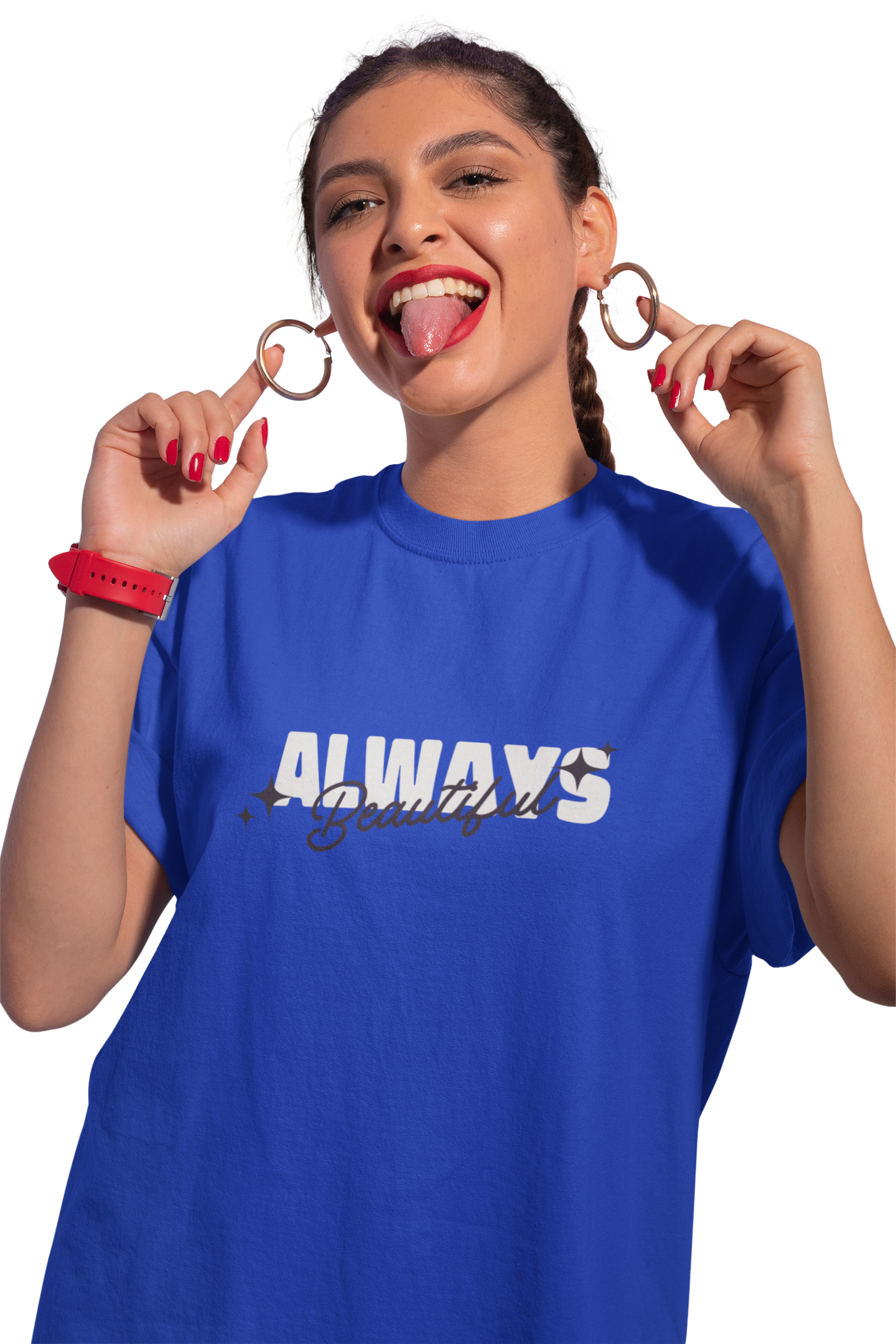 Always Beautiful Royal Blue Oversized T-Shirt
