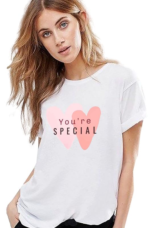 You're Special Heart Graphic White T-Shirt