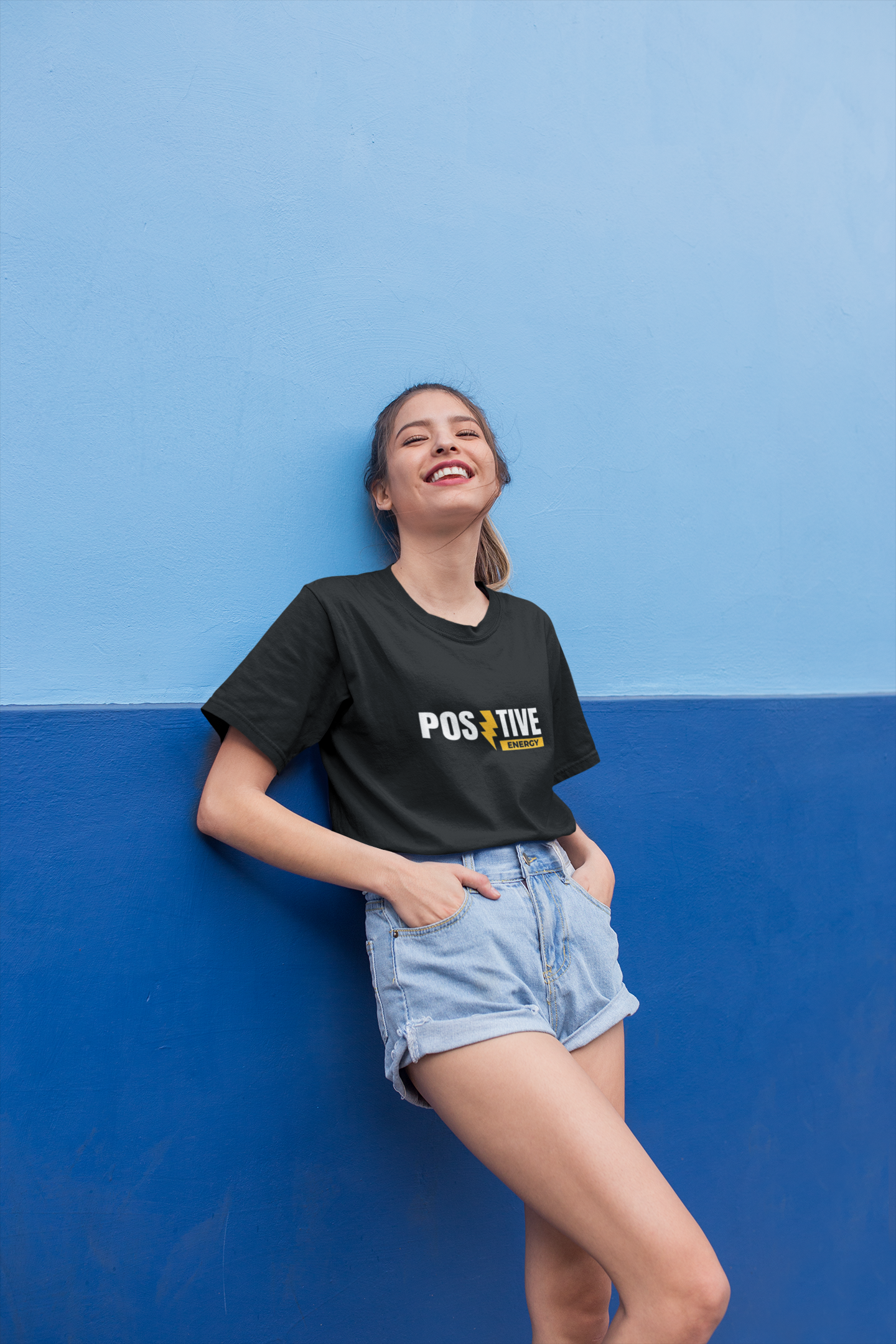 “Positive Energy” Black Graphic T-Shirt – Bold, Empowering Vibes