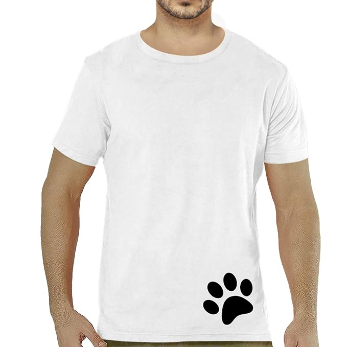 Glow Paw Print Minimal Black T-Shirt
