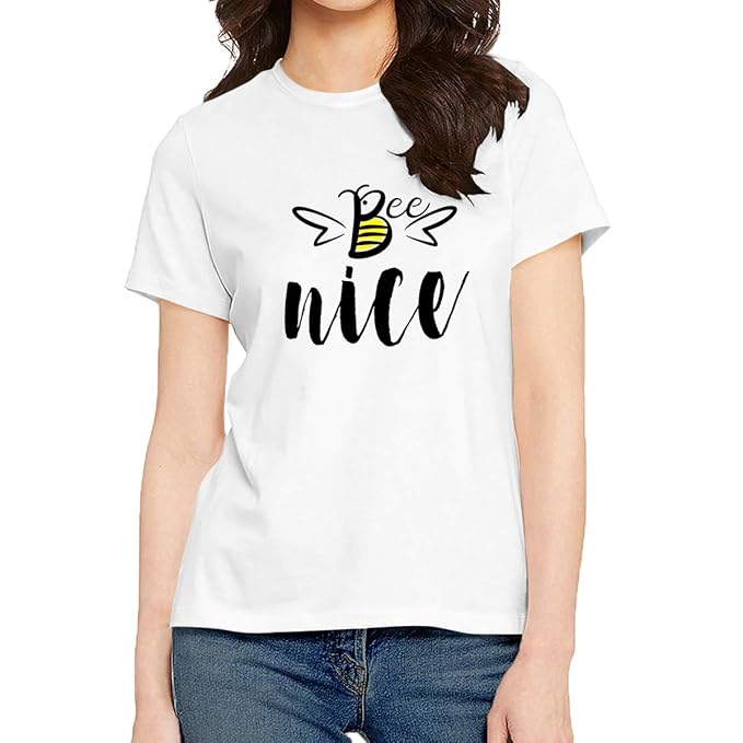 Bee Nice Graphic White T-Shirt