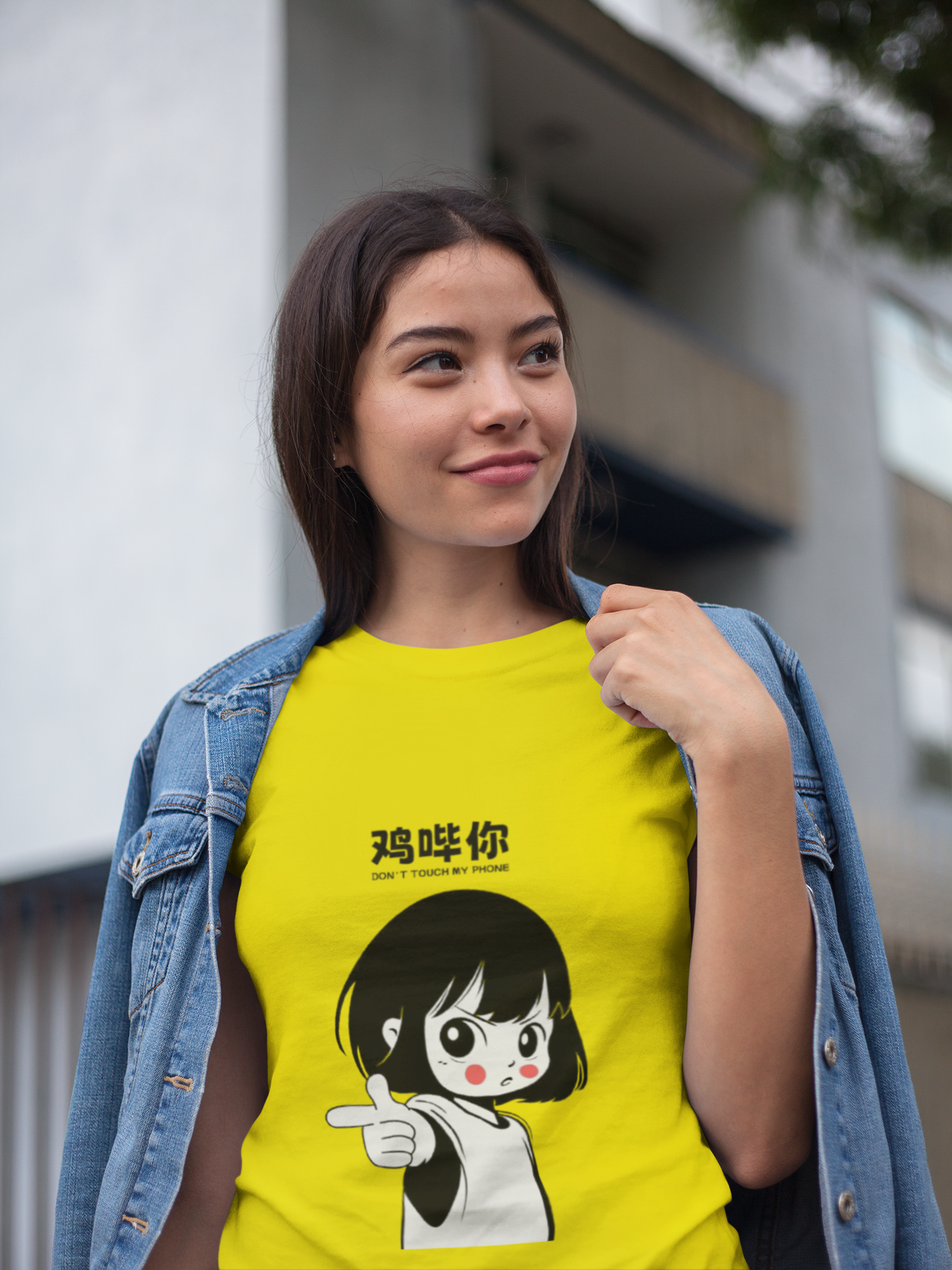 Sassy Cartoon Girl Graphic Blue T-Shirt