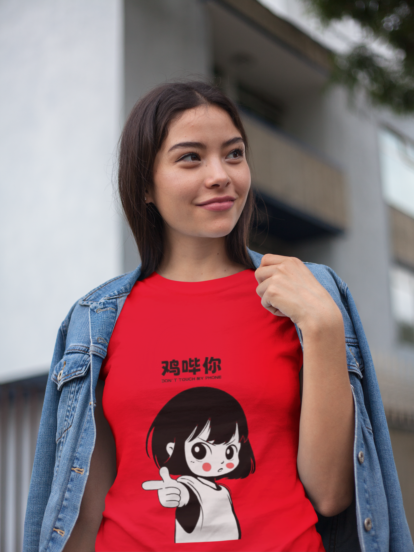 Sassy Cartoon Girl Graphic Blue T-Shirt