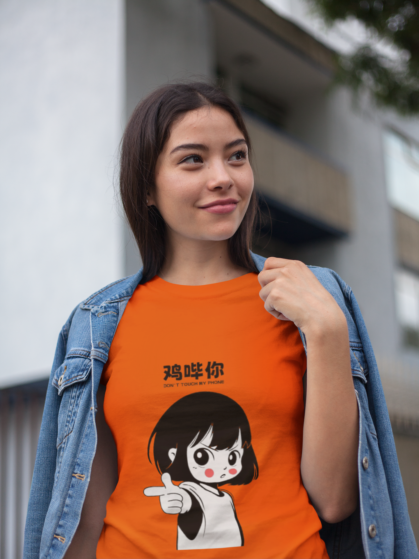 Sassy Cartoon Girl Graphic Blue T-Shirt