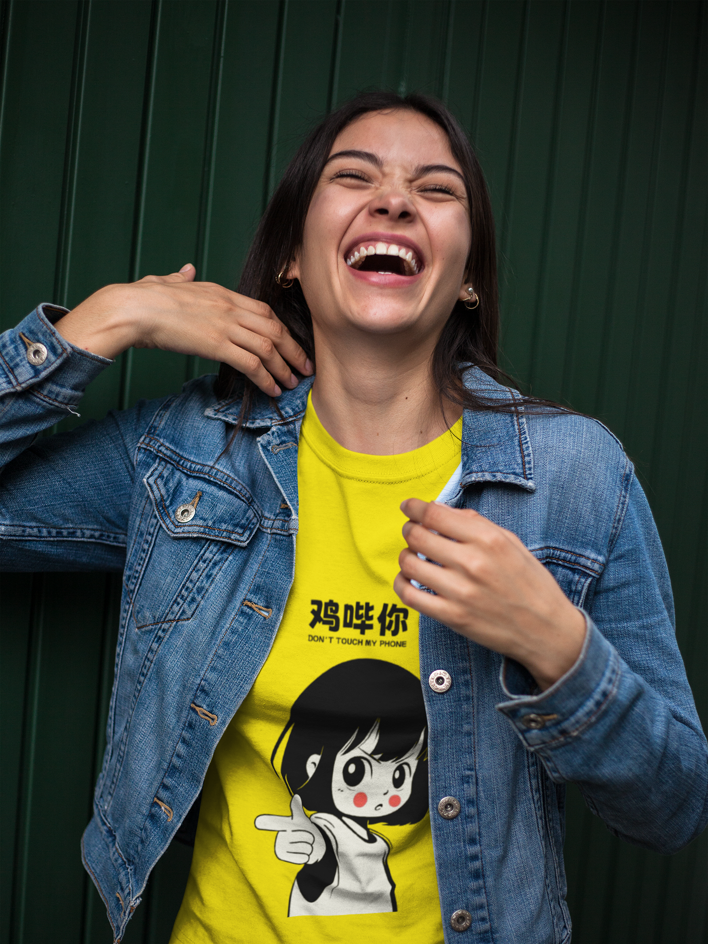 Sassy Cartoon Girl Graphic Blue T-Shirt