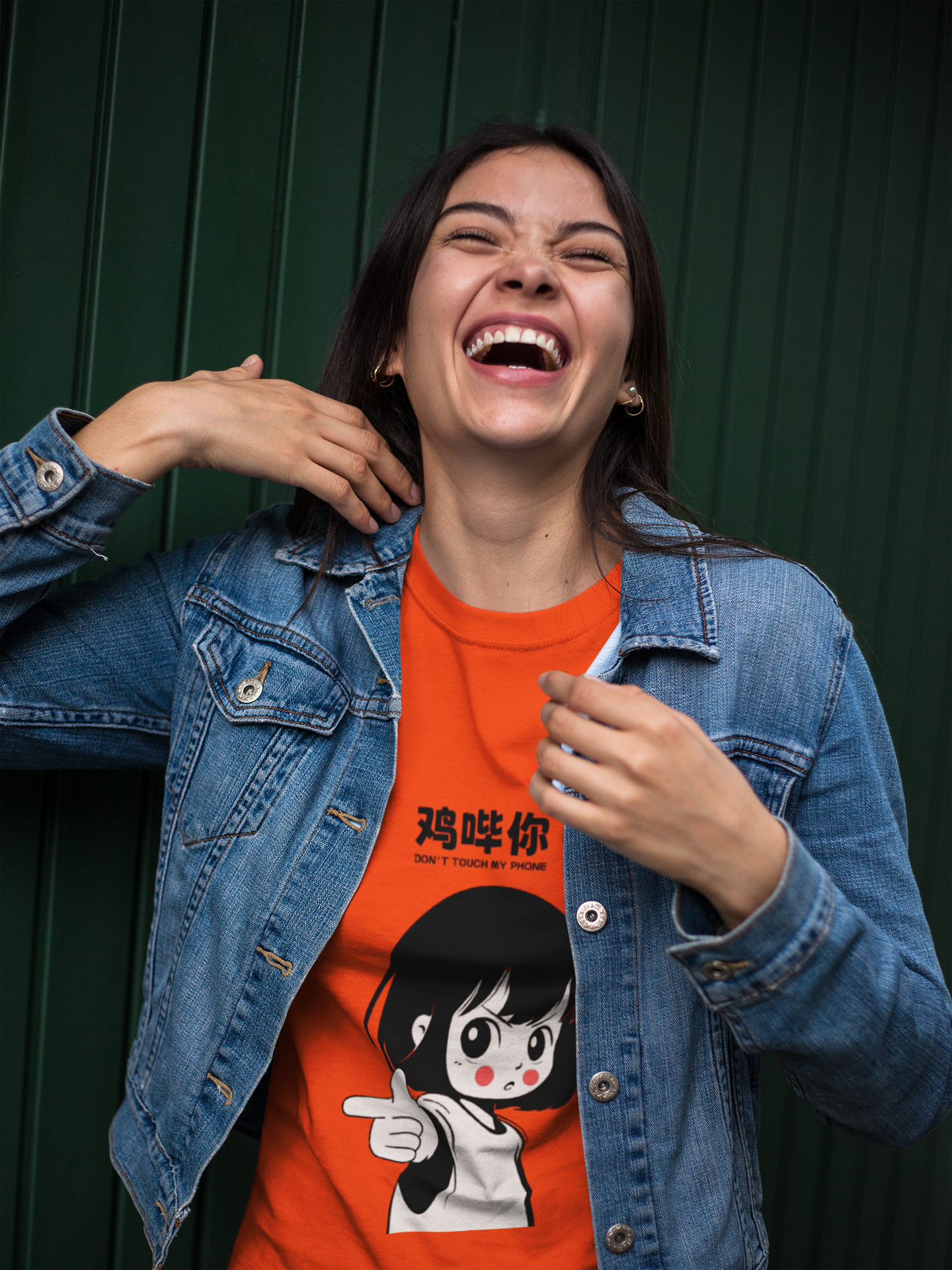Sassy Cartoon Girl Graphic Blue T-Shirt