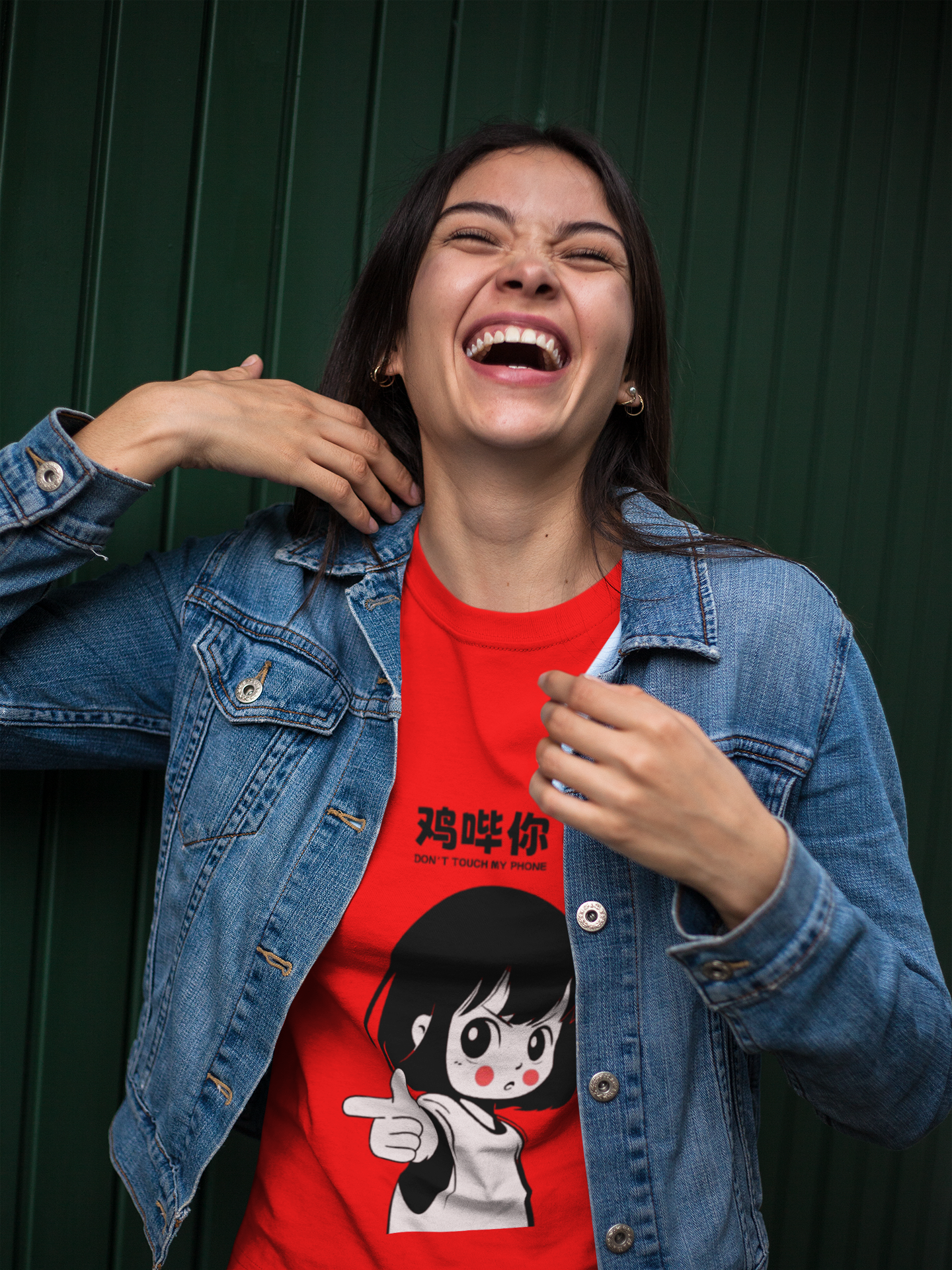 Sassy Cartoon Girl Graphic Blue T-Shirt