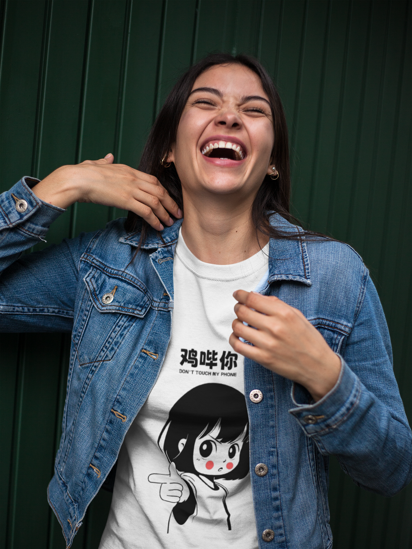 Sassy Cartoon Girl Graphic Blue T-Shirt