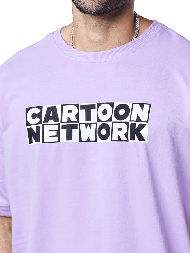 Cartoon Network Logo Oversized Lavender T-Shirt