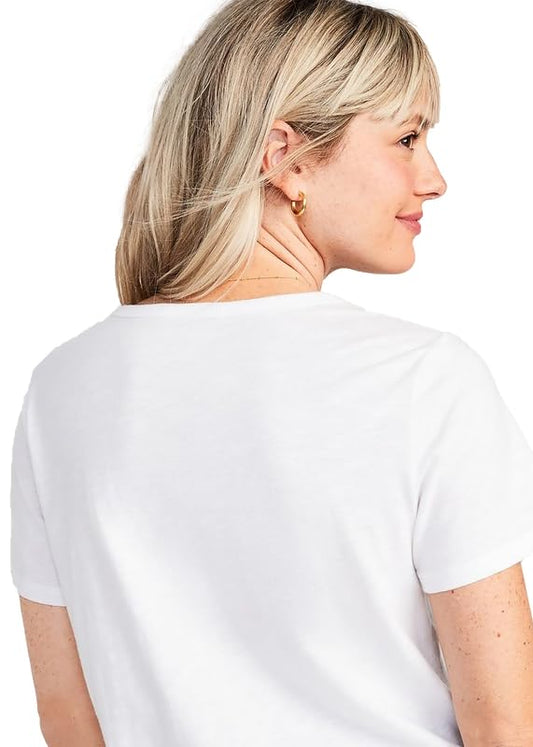 Women's White Cotton T-Shirt – “Ethereal” Script Print
