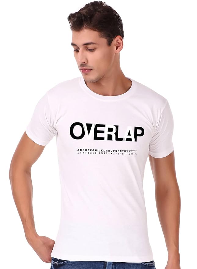 PD Clori Men's "Overlap" Abstract Graphic Printed T-Shirt – Black | Minimal Streetwear Style