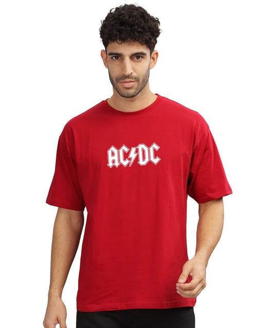 AC/DC Highway to Hell Graphic Print Oversized Men’s T-Shirt – Rock Band Cotton Streetwear Tee