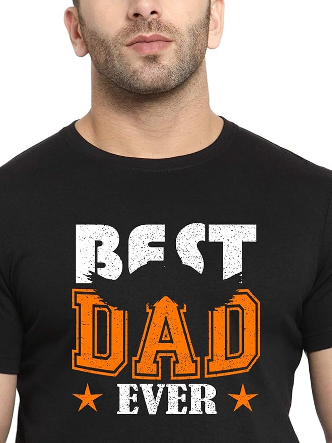 "Best Dad Ever" Printed T-Shirt – Cotton | Black |