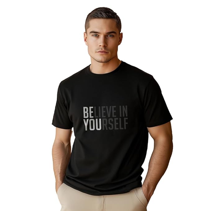 “Believe in Yourself” Motivational Quote T-Shirt – Unisex Cotton Inspiration Tee