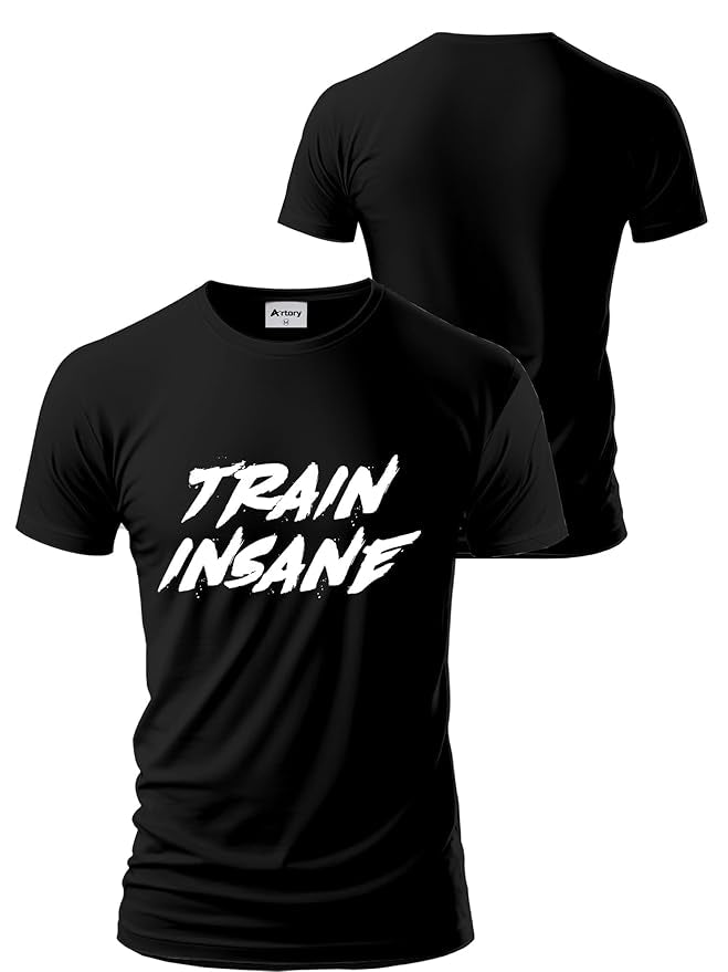 "Train Insane" Motivational Gym T-Shirt – Unisex Cotton Workout Tee