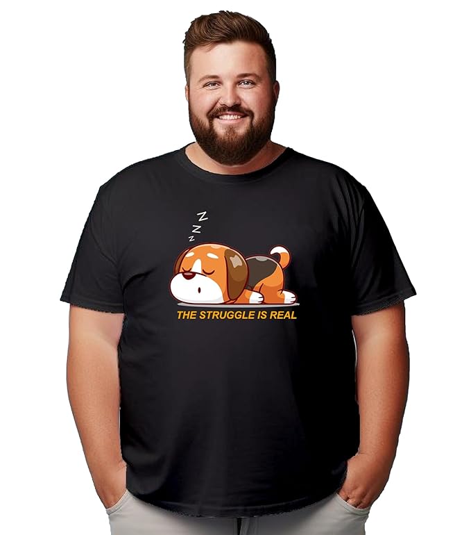"The Struggle is Real – Lazy Dog Graphic Men’s T-Shirt"