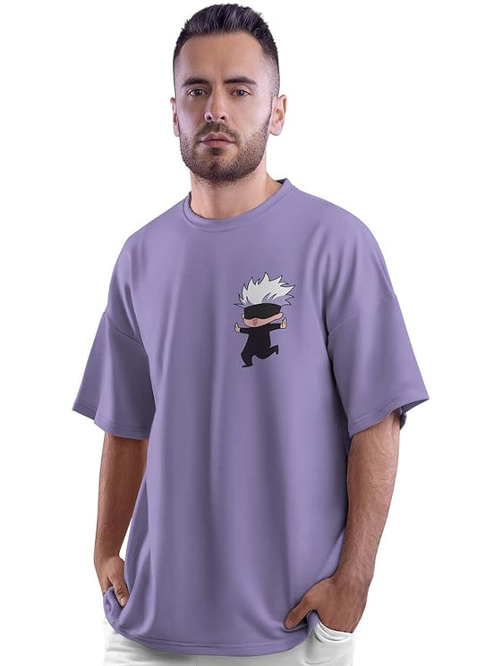 Anime Gojo Graphic Print Oversized Men’s T-Shirt – Streetwear Cotton Tee