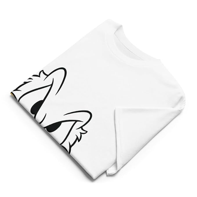 Angry Duck Face Graphic T-Shirt – Minimal Cartoon Design (White)