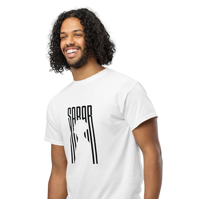 SABAR Vertical Typography T-Shirt – Mindful Minimalism (White)