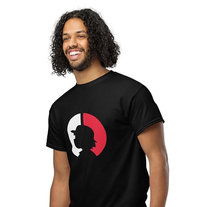Title: Dual Face Silhouette Graphic Printed T-Shirt
