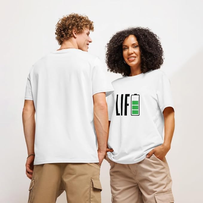 "LIFE Battery Charged" Graphic T-Shirt
