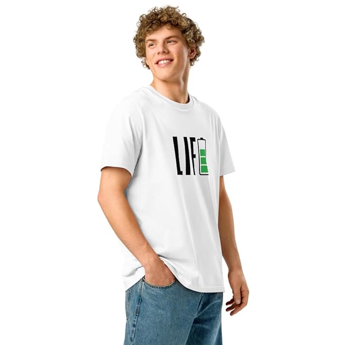 "LIFE Battery Charged" Graphic T-Shirt