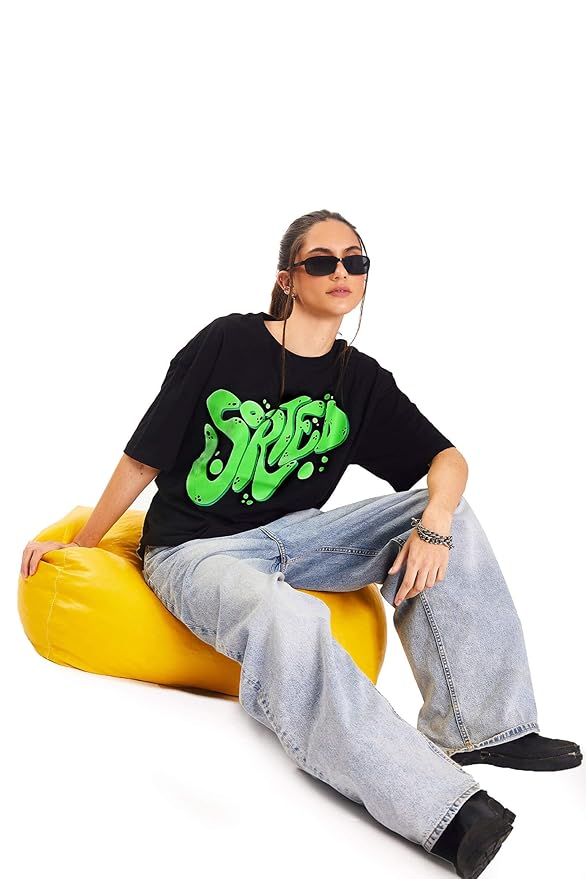 Neon Green "Shred" Graphic Oversized T-Shirt