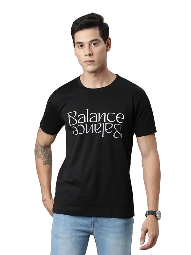 Balance Dual Text Graphic T-Shirt