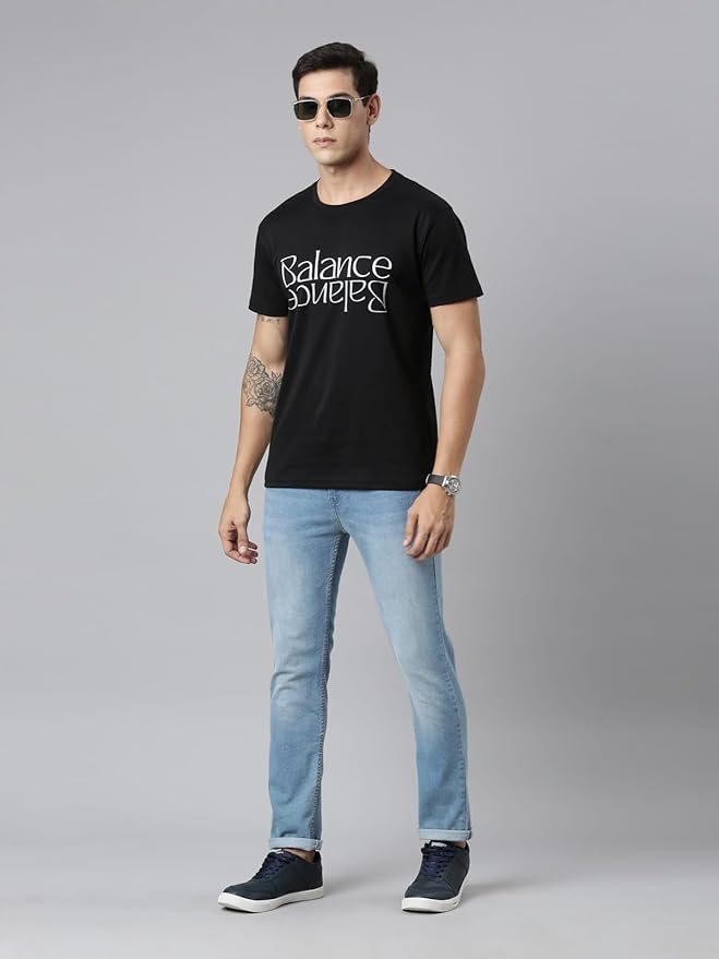 Balance Dual Text Graphic T-Shirt