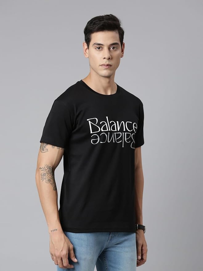 Balance Dual Text Graphic T-Shirt