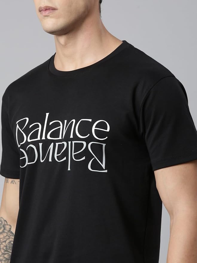 Balance Dual Text Graphic T-Shirt
