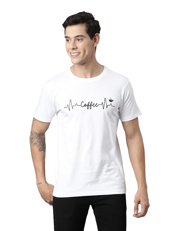 Coffee Pulse Graphic Printed T-Shirt