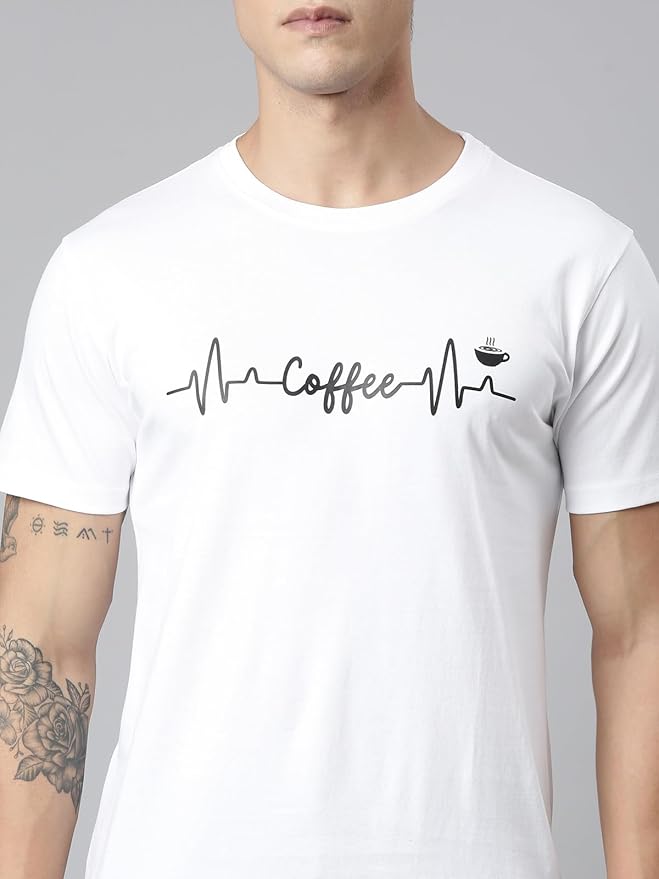Coffee Pulse Graphic Printed T-Shirt