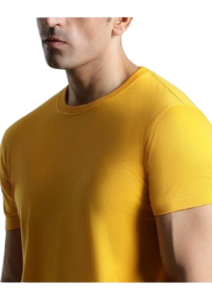 Plain Round Neck Black & Blue Men’s T-Shirt