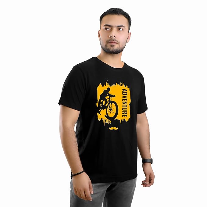 Adventure Typography Printed T-Shirt for Men – Black | Outdoor Spirit by PD Clori