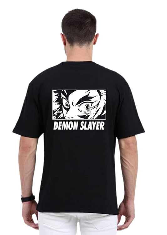 Demon Slayer Graphic Printed Black T-Shirt for Men | Anime-Inspired Tee by PD Clori